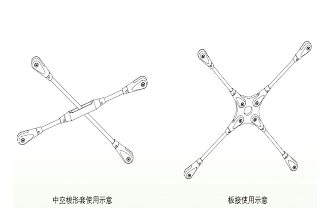 不同規(guī)格的中空梭形連接套安裝效果圖